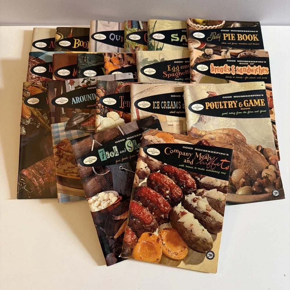 Vintage Good Housekeeping Cookbook Booklet Lot Retro Midcentury Kitchen Decor TV
